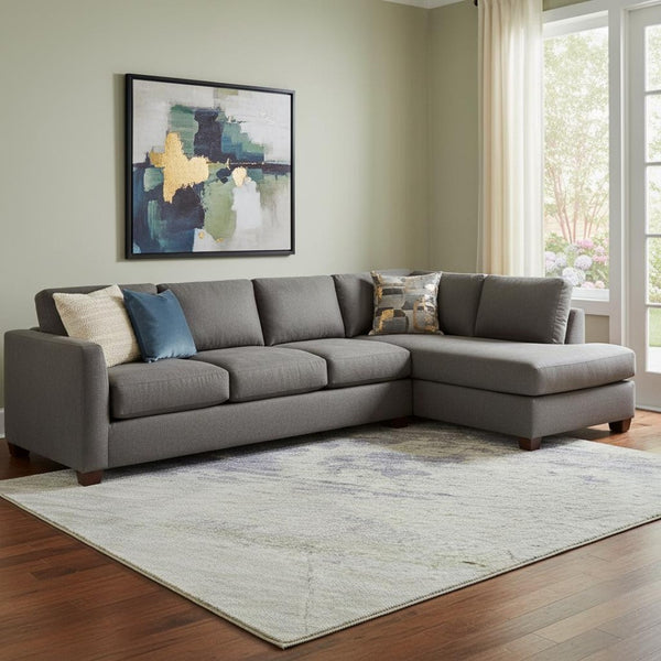 HomeRoots 8' Abstract Washable Area Rug in Artichoke Green, Lavender & Ivory with UV Protection for Homes 694162