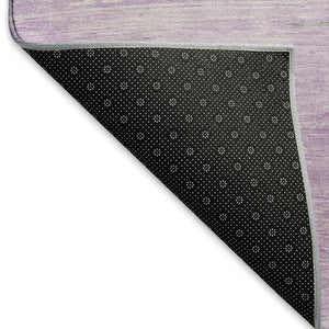 HomeRoots 8' X 8' Washable Lilac Green & Pink Abstract Round Rug with UV Protection - Kid & Pet Friendly! 694173