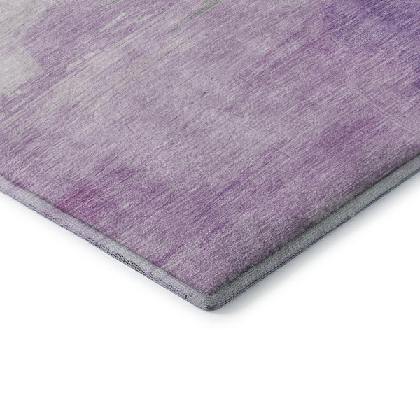 HomeRoots 8' X 8' Washable Lilac Green & Pink Abstract Round Rug with UV Protection - Kid & Pet Friendly! 694173