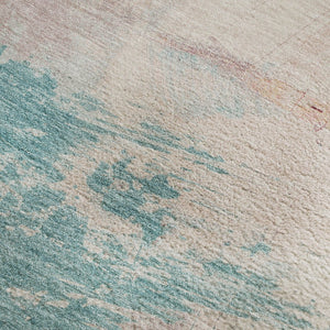 HomeRoots 8' Stunning Pink Gold Teal Abstract Washable Area Rug - Durable, UV Protected & Kid-Friendly Decor 694180