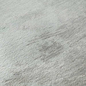 HomeRoots 8' Round Washable Pale Aqua Gray & Silver Abstract Rug – Durable, UV-Protected, Pet-Friendly Decor 694185