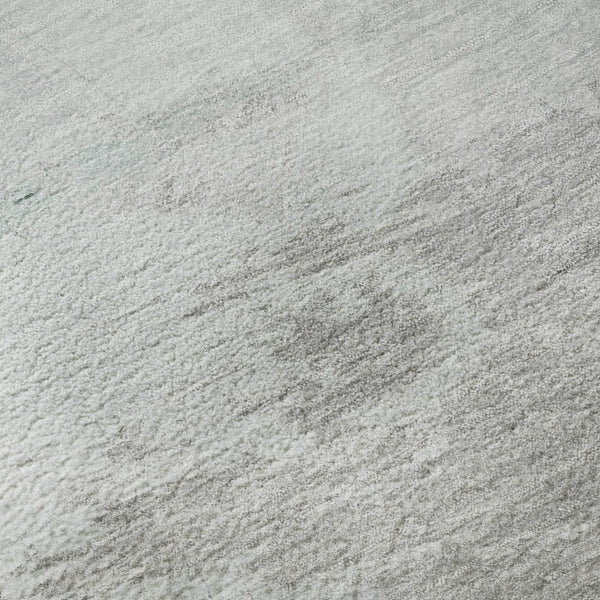 HomeRoots 8' Round Washable Pale Aqua Gray & Silver Abstract Rug – Durable, UV-Protected, Pet-Friendly Decor 694185