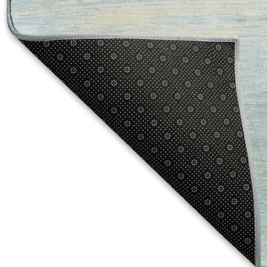 HomeRoots 9' X 12' Sky Blue Lavender Beige Abstract Rug - Washable, UV Resistant, Non-Slip for Easy Care 694193