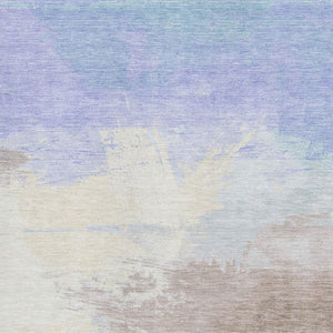 HomeRoots 10' Sky Blue Lavender Beige Abstract Area Rug - Washable, UV Protected, Stain Resistant for Durability 694194