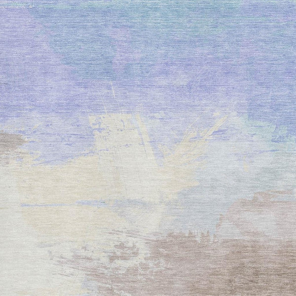 HomeRoots 10' Sky Blue Lavender Beige Abstract Area Rug - Washable, UV Protected, Stain Resistant for Durability 694194
