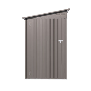 English Elm 4x9 Ft Galvanized Steel Lean-to Outdoor Storage Shed with Vented Sloped Roof and Windows W3213P417563