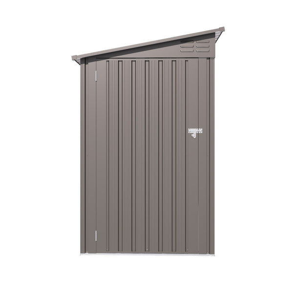 English Elm 4x9 Ft Galvanized Steel Lean-to Outdoor Storage Shed with Vented Sloped Roof and Windows W3213P417563