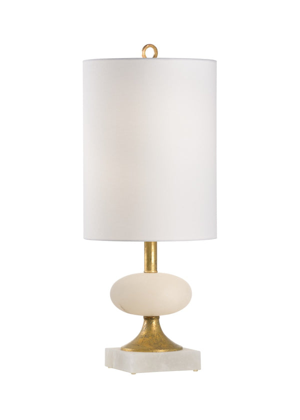 Chelsea House Charlotte Alabaster Lamp By Bradshaw Orrell — White Translucent Table Lamp With Antique Gold Leaf Accents, 31" 69422