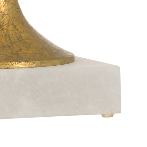 Chelsea House Charlotte Alabaster Lamp By Bradshaw Orrell — White Translucent Table Lamp With Antique Gold Leaf Accents, 31" 69422
