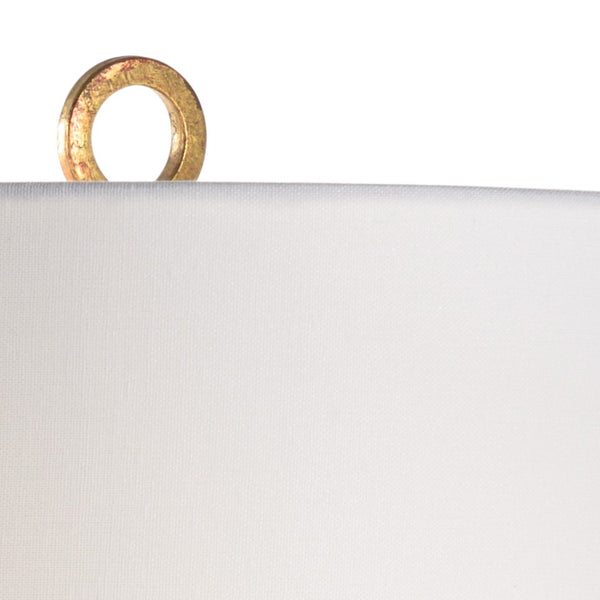 Chelsea House Charlotte Alabaster Lamp By Bradshaw Orrell — White Translucent Table Lamp With Antique Gold Leaf Accents, 31" 69422