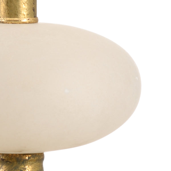 Chelsea House Charlotte Alabaster Lamp By Bradshaw Orrell — White Translucent Table Lamp With Antique Gold Leaf Accents, 31" 69422
