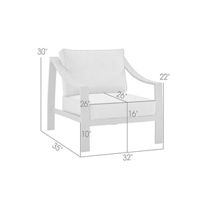 English Elm Koda Powder-coated Aluminum Outdoor Accent Chair with Weather-resistant Foam Cushions B2736P464810