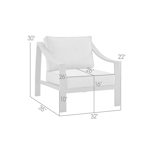 English Elm Koda Powder-coated Aluminum Outdoor Accent Chair with Weather-resistant Foam Cushions B2736P464810