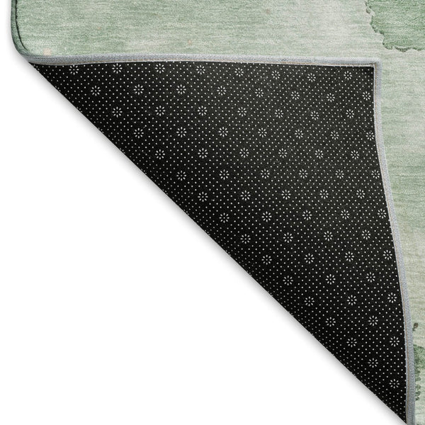 HomeRoots 8' Oversized Green Taupe and Ivory Abstract Washable Area Rug with UV Protection for Busy Homes 694240