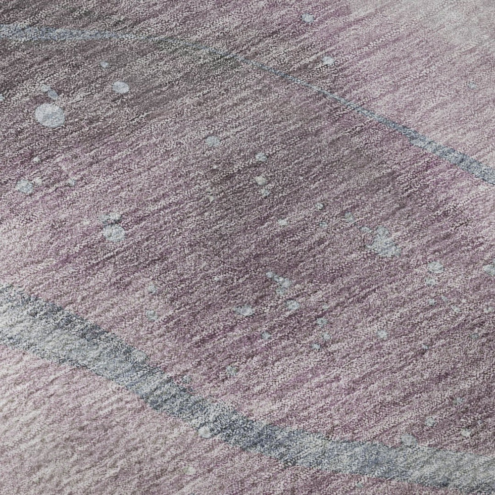 HomeRoots 5' X 8' Stylish Lavender Blue Abstract Area Rug - Washable, UV Protected, Durable & Non-Slip Design 694244