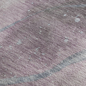HomeRoots 9' X 12' Contemporary Lavender Blue & Ivory Abstract Area Rug – Washable, UV-Resistant & Stylish 694247