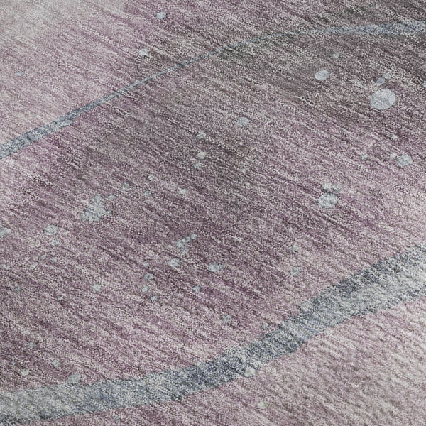 HomeRoots 9' X 12' Contemporary Lavender Blue & Ivory Abstract Area Rug – Washable, UV-Resistant & Stylish 694247