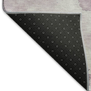 HomeRoots 10' X 14' Modern Abstract Lavender Blue and Ivory Washable Area Rug with UV Protection & Non-Slip Backing 694248