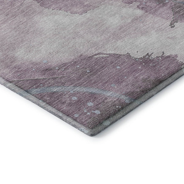 HomeRoots 10' X 14' Modern Abstract Lavender Blue and Ivory Washable Area Rug with UV Protection & Non-Slip Backing 694248