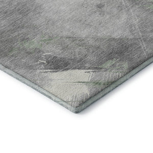 HomeRoots 9' X 12' Artichoke Green Striped Area Rug - Washable, UV Protected & Durable for High-Traffic Spaces 694271