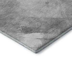 HomeRoots 10' Gray Silver Charcoal Striped Washable Area Rug – UV Protected, Stain Resistant & Durable Design 694284