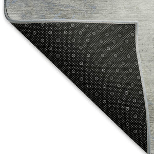 HomeRoots 9' Sky Blue Gray Silver Striped Area Rug - Durable, Washable, UV Protected for Indoor & Outdoor Use 694295