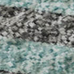 HomeRoots 5' X 8' Stylish Teal Gray and Silver Striped Area Rug – Washable, UV-Protected, Non-Slip Backing! 694298