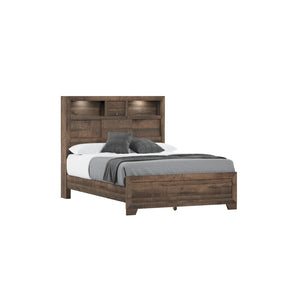 English Elm Wallace & Bay - Brown Full Bookcase Bed – Stylish, Space-Saving Design With Integrated Shelving For Modern Bedrooms B361S00013-GIGA