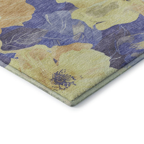 HomeRoots 8' Wheat and Lavender Floral Area Rug – Durable, Washable, UV-Protected for Active Households 694350