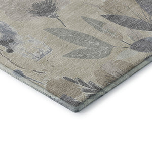 HomeRoots 8' X 8' Elegant Floral Washable Round Rug with UV Protection, Stain Resistance & Non-Slip Backing 694355