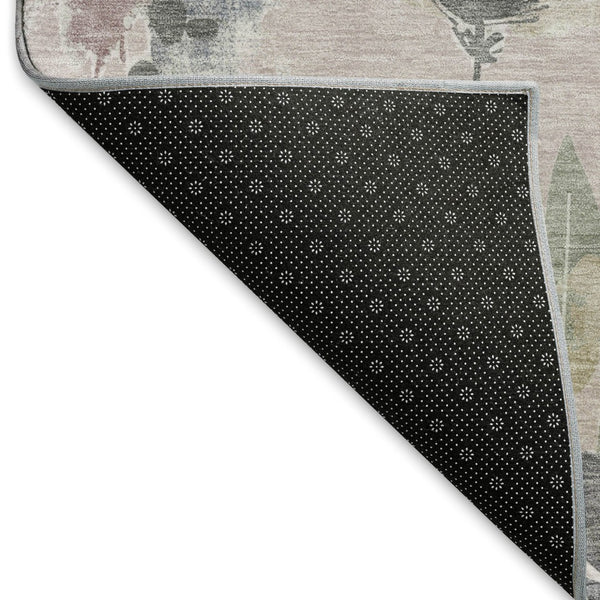 HomeRoots 10' X 14' Blush Mauve & Gray Floral Area Rug - Washable, UV-Protected, Perfect for High-Traffic Spaces! 694364