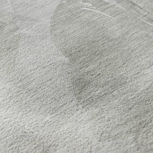 HomeRoots 8' Round Beige Gray Ivory Floral Rug - Washable, UV Protected, Family-Friendly & Stylish Décor Piece 694397