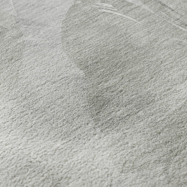 HomeRoots 8' Round Beige Gray Ivory Floral Rug - Washable, UV Protected, Family-Friendly & Stylish Décor Piece 694397