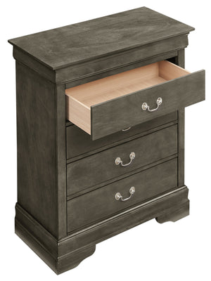 English Elm Elegant Transitional Storage Chest with Modern Finish, Durable Particleboard, No Assembly, 48"H x 34"W x 17"D Gray 22 L x 37 W x 47 H B078108180