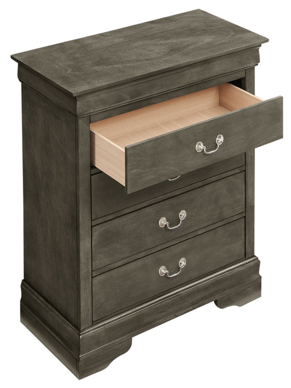 English Elm Elegant Transitional Storage Chest with Modern Finish, Durable Particleboard, No Assembly, 48"H x 34"W x 17"D Gray 22 L x 37 W x 47 H B078108180