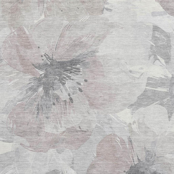 HomeRoots 9' X 12' Floral Area Rug in Taupe, Ivory & Gray – Washable, UV-Protected, Durable for Homes with Kids & Pets 694417
