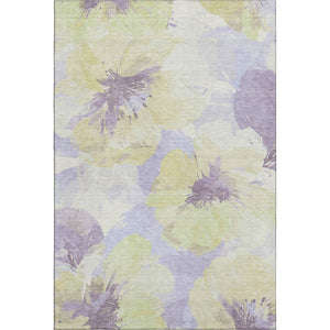 HomeRoots 9' X 12' Floral Area Rug in Wheat, Lavender & Ivory – Washable, UV-Protected & Stain Resistant! 694423