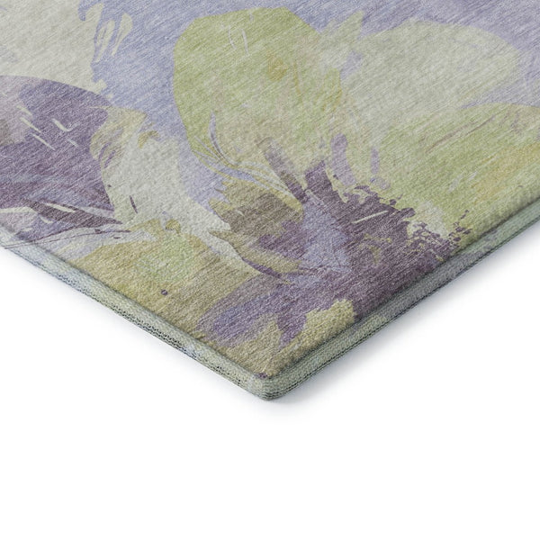 HomeRoots 9' X 12' Floral Area Rug in Wheat, Lavender & Ivory – Washable, UV-Protected & Stain Resistant! 694423