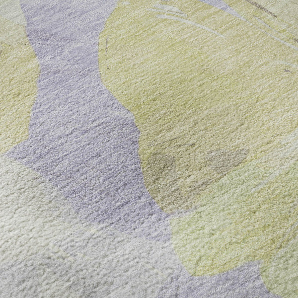 HomeRoots 9' X 12' Floral Area Rug in Wheat, Lavender & Ivory – Washable, UV-Protected & Stain Resistant! 694423