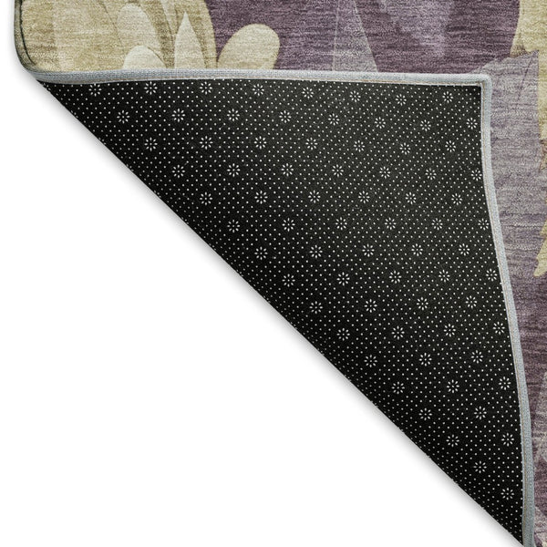 HomeRoots 5' X 8' Floral Washable Area Rug in Beige, Ivory & Tan - UV Protected, Durable, and Elegant Design 694426