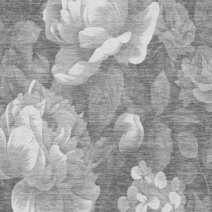 HomeRoots 5' X 8' Washable Gray Silver Charcoal Floral Area Rug with UV Protection for Homes with Kids & Pets 694432
