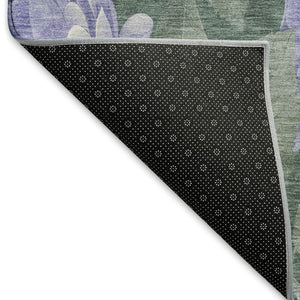HomeRoots 10' Floral Area Rug in Lavender, Green & Ivory - Washable, UV Protected, Perfect for Any Room 694442