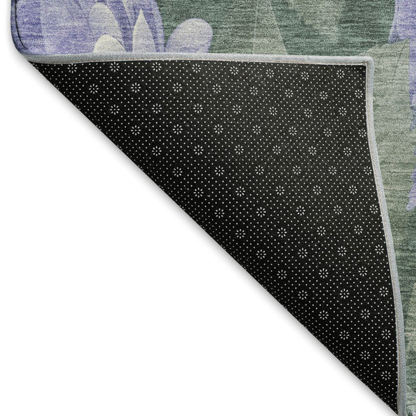 HomeRoots 10' Floral Area Rug in Lavender, Green & Ivory - Washable, UV Protected, Perfect for Any Room 694442