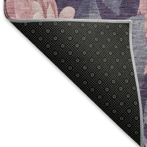 HomeRoots 10' X 14' Floral Area Rug in Soft Pink, Gray & Mauve – Washable, Durable, UV-Protected Charm 694448
