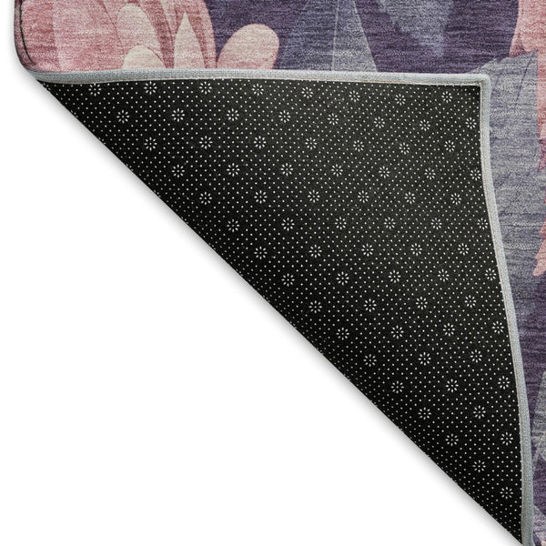HomeRoots 10' X 14' Floral Area Rug in Soft Pink, Gray & Mauve – Washable, Durable, UV-Protected Charm 694448