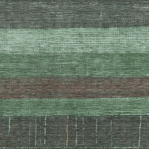 HomeRoots 5' X 8' Washable Striped Area Rug in Green and Taupe - UV Protected, Durable & Easy to Clean! 694474