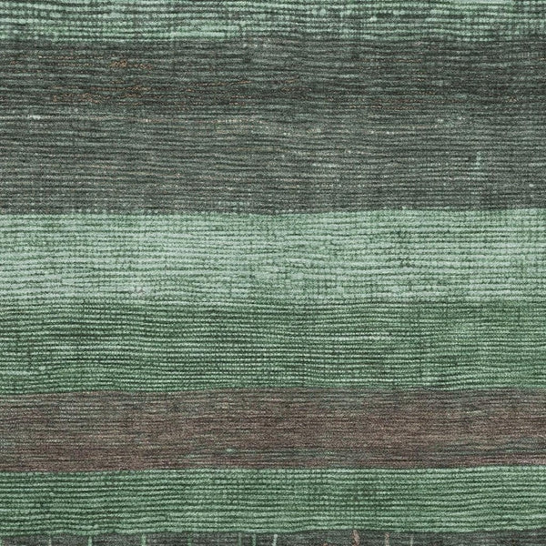 HomeRoots 10' X 14' Green And Taupe Striped Washable Area Rug with UV Protection for High-Traffic Homes 694478