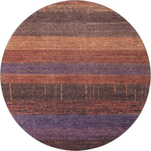 HomeRoots 8' X 8' Washable Round Rug in Rust, Eggplant & Terra Cotta – UV Protection for Stylish Spaces! 694481