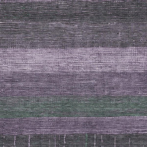 HomeRoots 8' Bold Purple & Olive Green Striped Washable Area Rug - Durable, UV-Protected, Easy-Care Design 694488