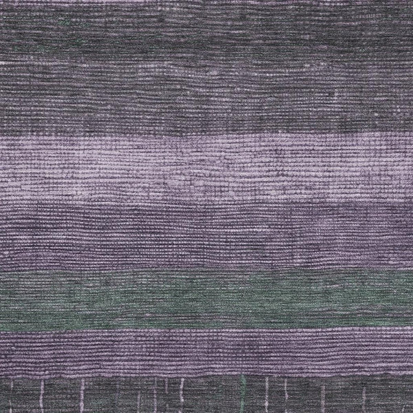 HomeRoots 8' Bold Purple & Olive Green Striped Washable Area Rug - Durable, UV-Protected, Easy-Care Design 694488